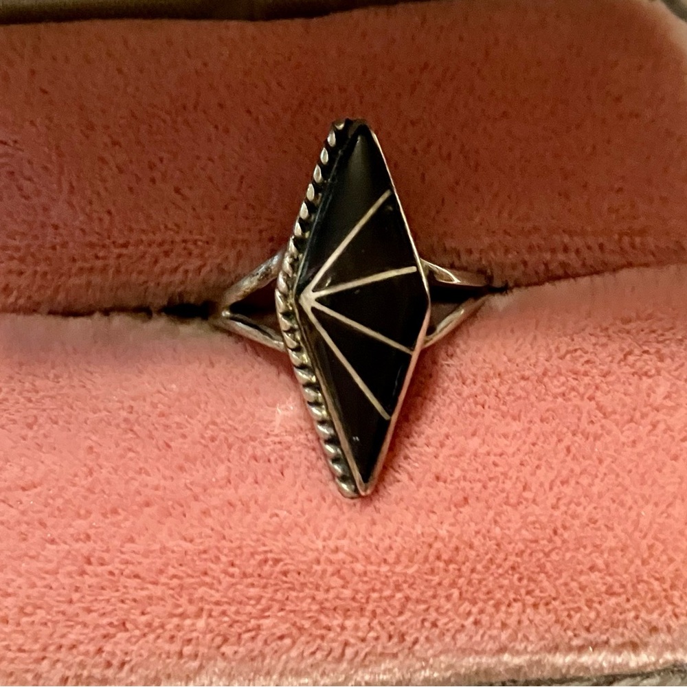 Vintage Silver and Onyx Ring